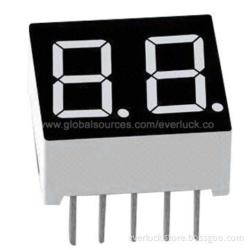 Dual-digit 7-segment Display, 0.36-inch Digit Height